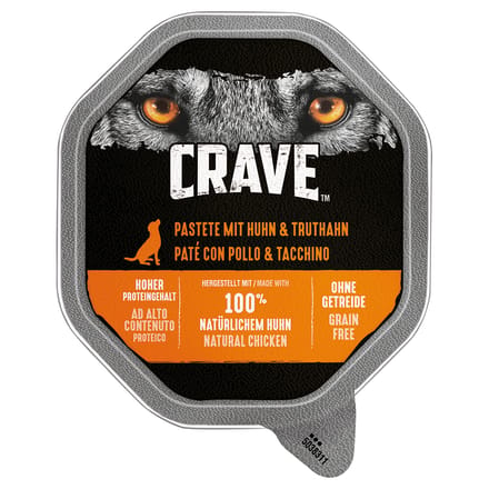 Crave Adult Pastei Hondenvoer  - 7 x 150 g Kip & Kalkoen