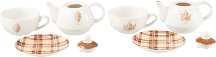 J-Line tas 'tea for one' Blad - keramiek - bruin - doos van 2