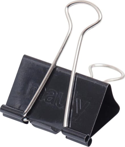 Papierklem maul foldback 215 19mm zwart 12 stuks