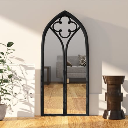 Miroir Noir 100x45 cm Fer pour Usage Intérieur