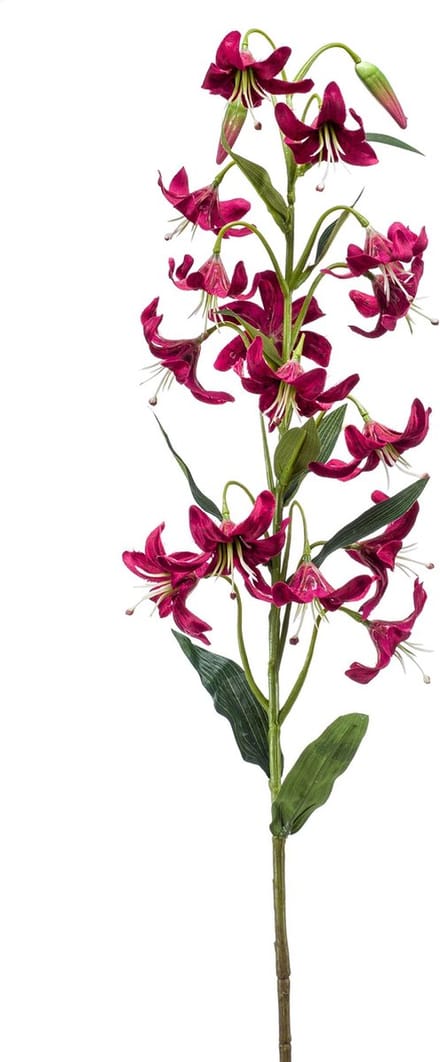 Emerald - Kunstbloem Lelie 80cm diep rood - Kunstplant voor binnen