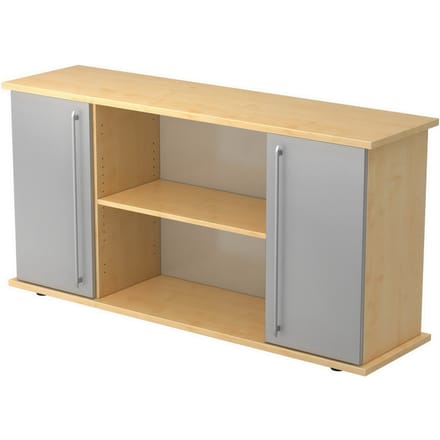 KAPA SB | Dressoir | met deuren - Esdoorn/Zilver Rail handvat (kunststof)