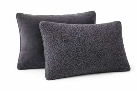 Sherpa Comfort Kussenslopen – Velvet & Sherpa – 2× 60×70 cm - Grey