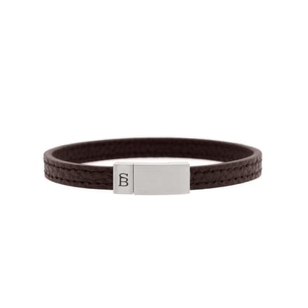 STEEL & BARNETT - Leren Armband Heren - Bruin - Maat L