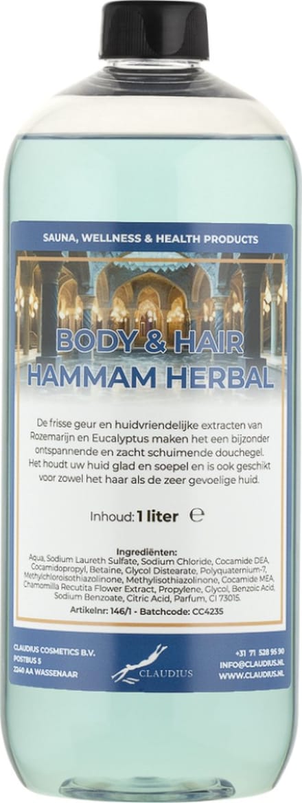 Body & Hair Hammam Herbal 1 Liter - 2 in 1 voor lichaam en haar.
