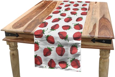 ABAKUHAUS – rood-groene tafelloper – 40x180 cm – polyester