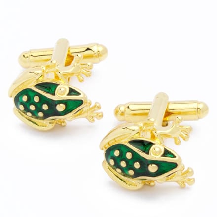 Manchetknopen - Kikker Frog Groen en Goud