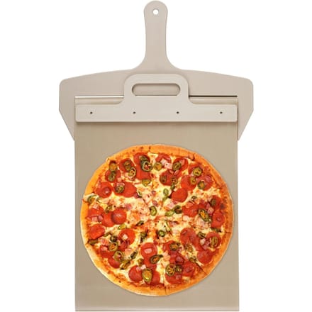 Pelle à pizza coulissante portable Pelle à pizza coulissante Palette à pizza coulissante Palette spatule antiadhésive avec tissu haute température beige