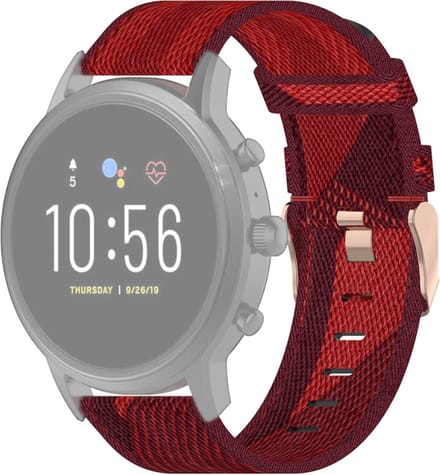 Nylon bandje - geschikt voor Fossil Gen 5 / 5E / 6 - rood