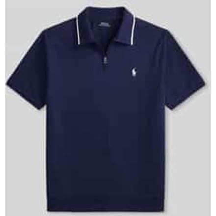 regular fit poloshirt van katoenmix met ritssluiting