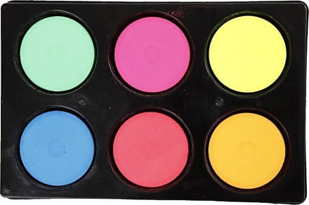 Waterverf, d: 44 mm, h: 16 mm, 1 set, neon kleuren
