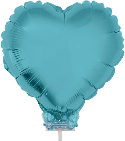 2 - folie - miniballon - hart - blauw - 28cm - 2 - stuks - babyshower - geboorte - doop