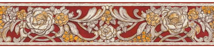 Rood klassiek behangrand vintage bloemen 340783