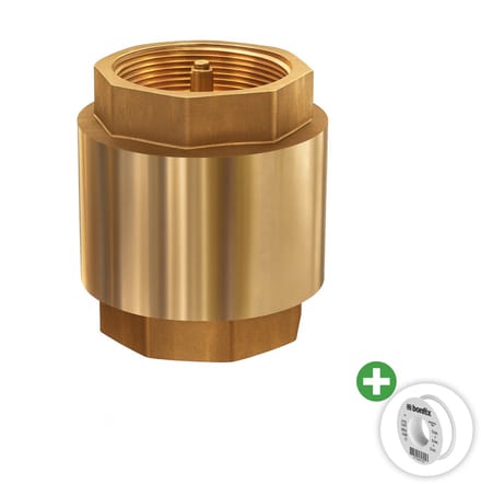 Deltaline - 1 1/2" Terugslagklep met messing insert - keerklep - 2x binnendraad - 44,8 mm - 18bar - Incl. PFTE Tape