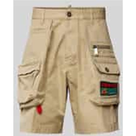 Loose fit cargoshorts met labelpatch
