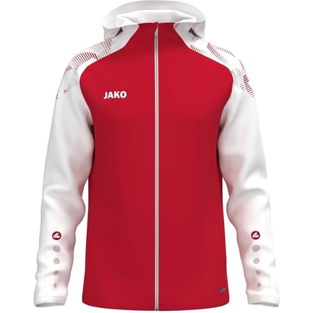 Jako Sonic Jas Met Kap Kinderen - Rood / Wit | Maat: 128