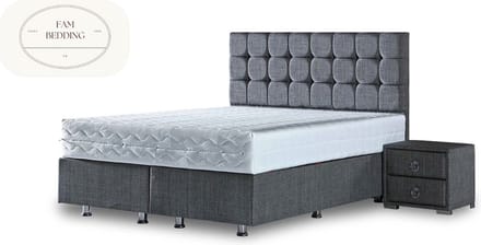 2 Persoons Opberg Boxspring Avec Antraciet 140x190