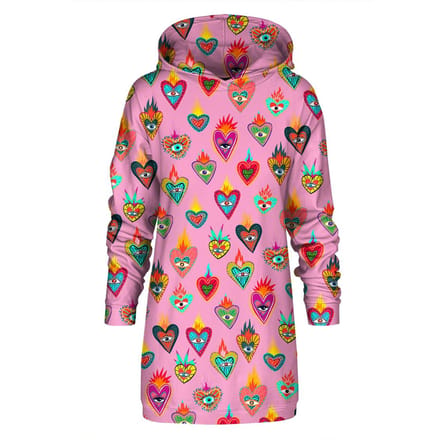 "Pink Mexican Hearts" Oversize hoodiejurk