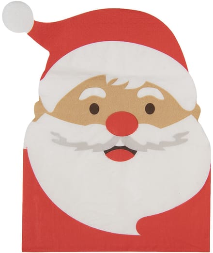 Clayre & Eef Servetten Papier Set van 20 Kerstman 33x33 cm Rood Papier