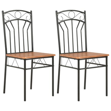 vidaXL - Eetkamerstoelen - 2 - st - MDF - bruin