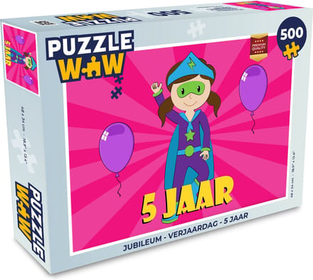 Puzzel Jubileum - Verjaardag - 5 Jaar - Legpuzzel - Puzzel 500 stukjes