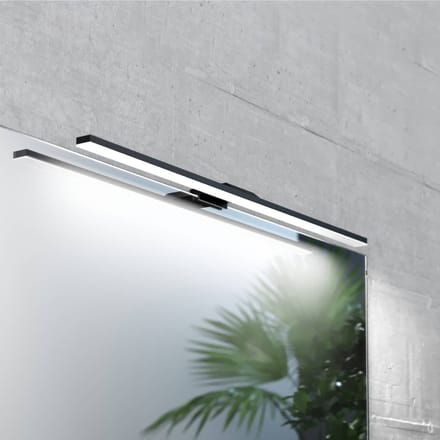 MCJ LED spiegellamp Triga IP44 zwart 60cm, 3.000K