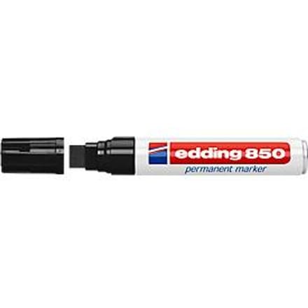 edding 850 permanent marker, wigvormige punt 5-16 mm, zwart, 5 stuks