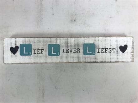 Tekstblok 6x30 2 cm dik Lief L L blu