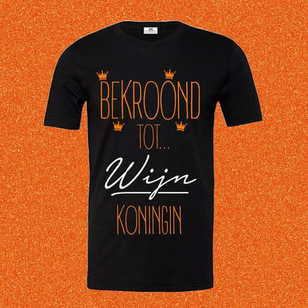 Shirt koningsdag bekroond tot wijn Koningin-Maat M