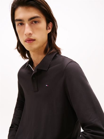 Tommy Hilfiger Slim Placket Longsleeve Polo Heren - Maat S