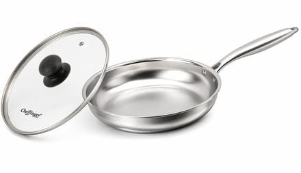 Cheffinger Koekenpan met Deksel - 24cm - RVS - Zilver