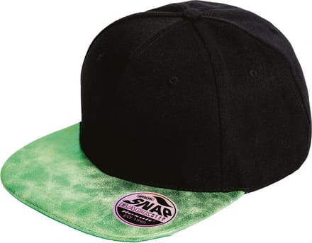 Result Bronx Flat Glitter Peak Snapback Cap RH87 - Black/Green - One size