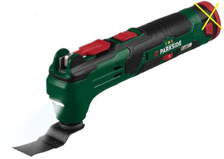 Parkside - 12V Multitool - 20.000 Hz - Inclusief opzetstukken - kale unit zonder accu, lader, koffer