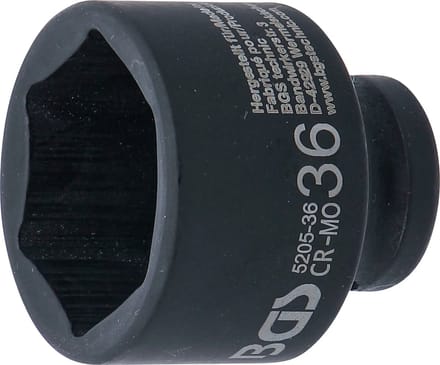 BGS Kracht Dopsleuteldop zeskant - 1/2 - 36 mm