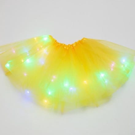 Lichtgevend LED - Rokje - Tutu - Volwassen - Geel - Met Gekleurde RGB Verlichting