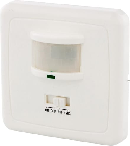 PROMAX Bewegingssensor - Reageert op beweging EN geluid - Max 500W - Inbouw - Wit