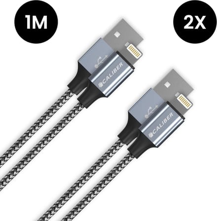 iPhone Kabel - 2 stuks - Oplaadkabel iPhone - geschikt voor Apple iPhone - Lightning USB Kabel - iPhone oplader kabel - Data en Laden (CL-UL-2PACK)