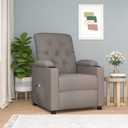 vidaXL Massagestoel stof taupe