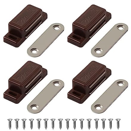 Magnetische deursluiters voor keuken en meubelen - 4 Pack Bruin