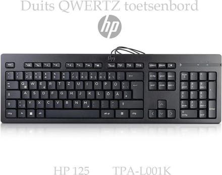 HP 125 DUITS QWERTZ toetsenbord - USB bedraad