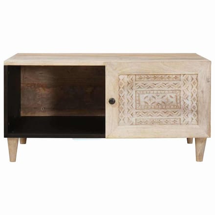 vidaXL - Salontafel - Wit - 100 - x - 54 - x - 40 - cm - Bewerkt - hout