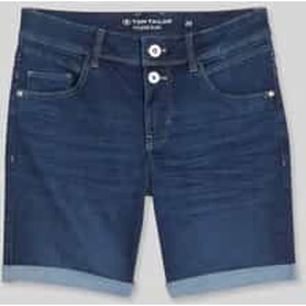 regular fit korte jeans met knoopdetail