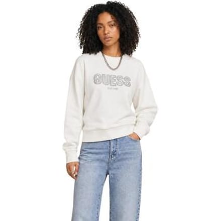Guess Madeline Logo Sweater met Lange Mouwen crèmewit