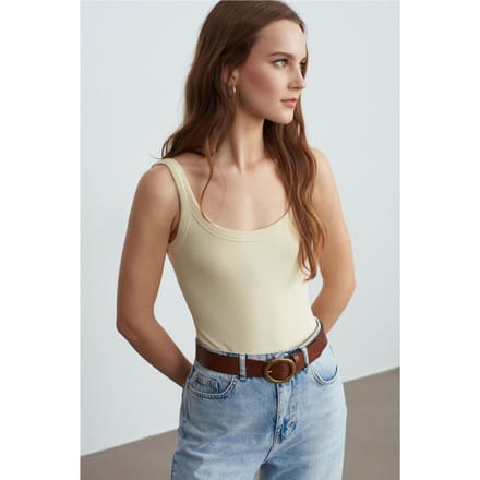 Mouwloze Geribbelde Katoenmix Romper