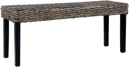 Schoon en Comfortabel Rieten Bankje 110 cm van Mango Hout
