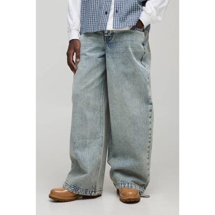 Parachute Baggy Gewassen Jeans | Bleached Blue | Size 34R
