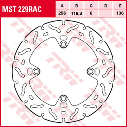 Remschijf TRW MST229RAC, 1 Stuk