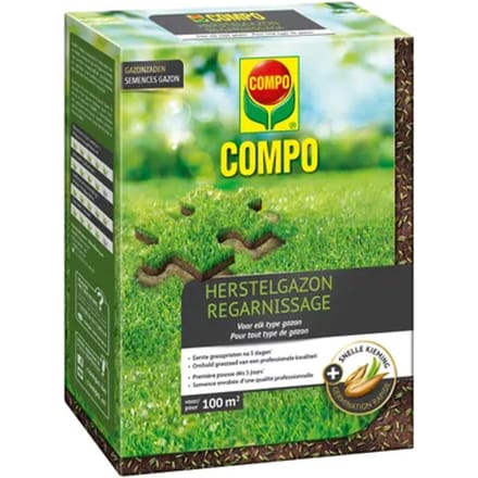 COMPO Gazonzaad Herstelgazon - voor eenvoudig herstel van beschadigde gazons - snelle kieming - doos 2 kg (100 m²)