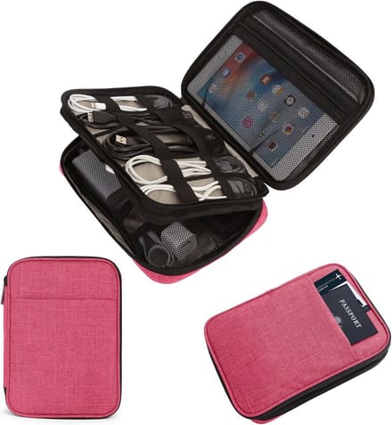 Janse® Electronica etui roze - Tech pouch - Tas organizer - Opbergtas - Kabeltas - Bag in bag - Kabel organizer - Cable management - Cable organizer