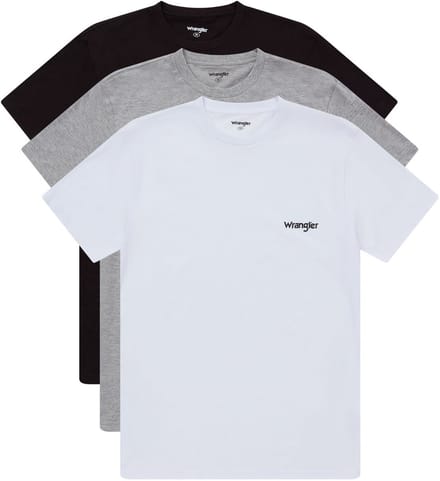 Wrangler - Men's T-shirts - Marston - Black/Grey/White - 3-pack - M